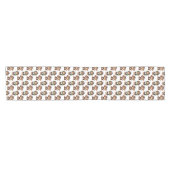 Chemin De Table Court Conception de motif singe blanc  (Horizontal)