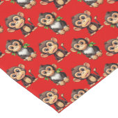 Chemin De Table Court Conception de motif singe rouge (Coin)