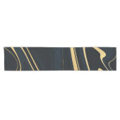 Chemin De Table Court Conception de peinture Liquide Retro Blue Gold Swi (Horizontal)