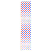Chemin De Table Court Conception de points polka blancs rouges bleus (Devant)