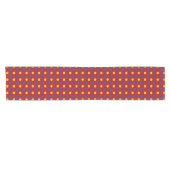 Chemin De Table Court Conception de points polka rouges bleus jaunes (Horizontal)