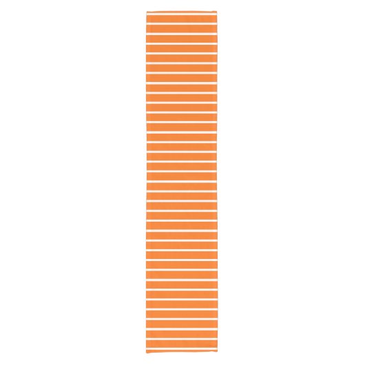 Chemin De Table Court Conception de rayures orange et blanc (Devant)