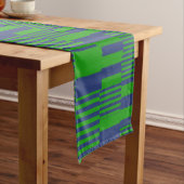 Chemin De Table Court Conception de rayures patchwork bleu vert (In Situ)