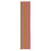 Chemin De Table Court Conception de rayures verticales vert orange rose  (Devant)