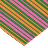 Chemin De Table Court Conception de rayures verticales vert orange rose  (Coin)