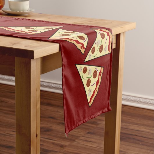 Chemin De Table Court Conception de tranches de pizza (In Situ)