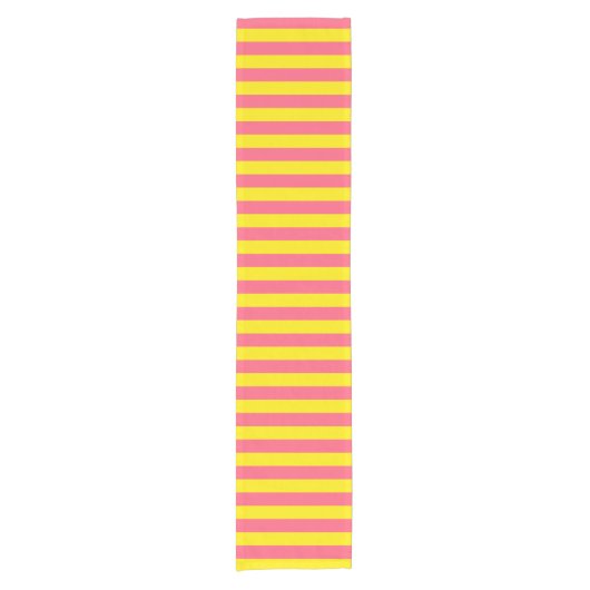 Chemin De Table Court Conception des rayures rose et jaune (Devant)