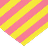 Chemin De Table Court Conception des rayures rose et jaune (Coin)