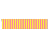 Chemin De Table Court Conception des rayures rose et jaune (Horizontal)