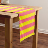 Chemin De Table Court Conception des rayures rose et jaune (In Situ)