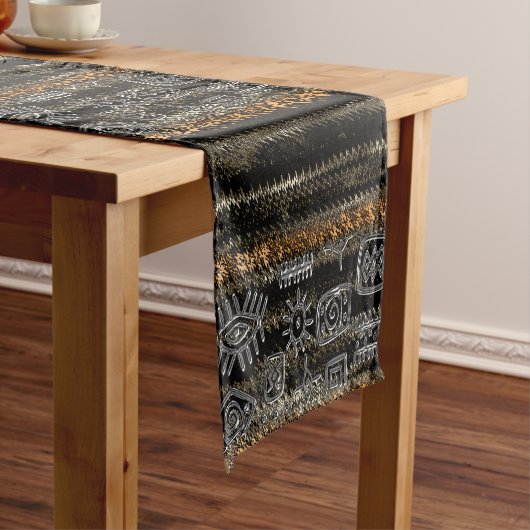 Chemin De Table Court Contemporain Africain Motif Design (In Situ)
