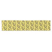 Chemin De Table Court Cool Sardé Joyeux visage souriant motif jaune (Horizontal)