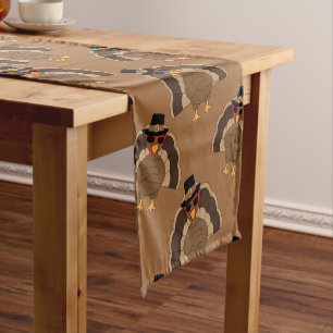 Chemin De Table Court Cool Turquie Thanksgiving fun brown motif