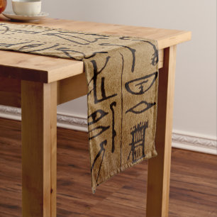 Chemin De Table Court Copie égyptienne vintage de papier de hiéroglyph