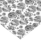 Chemin De Table Court Coques de mer gris noir, blanc et argenté (Coin)