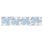 Chemin De Table Court Coquette Bows Bleus (Horizontal)
