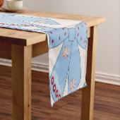 Chemin De Table Court Coquette Bows Bleus (In Situ)