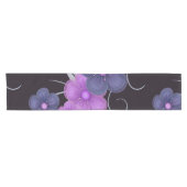 Chemin De Table Court couleur de l'eau noir violet floral (Horizontal)