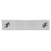 Chemin De Table Court Couleur de table Gris Plaid & Moose (Horizontal)
