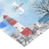 Chemin De Table Court Couleur d'eau du phare de Monogram (Coin)