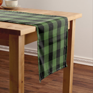 Chemin De Table Court Couleur personnalisée Motif En vichy couleur noire
