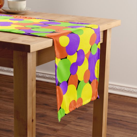 Chemin De Table Court Couleurs d'Halloween | Cercles | (In Situ)