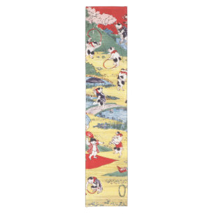 Chemin De Table Court Country japonaise Cats, Utagawa Kunitoshi
