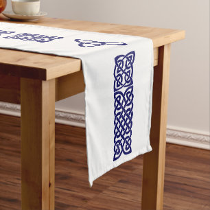 Chemin De Table Court Coureur celtique de table de bleu marine de noeud