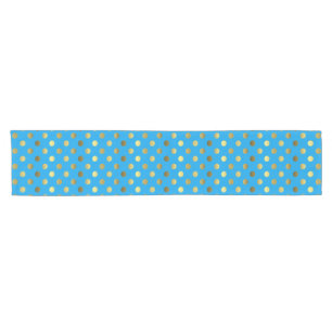 Chemin De Table Court Coureur de table à points bleu turquoise et Polka