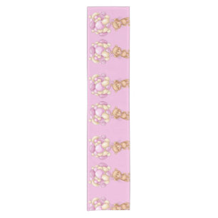 Chemin De Table Court Coureur de table courte rose de l'ours en peluche