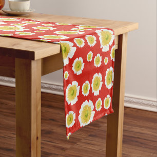 Chemin De Table Court Coureur de table de conception de pavot blanc