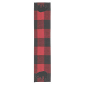 Chemin De Table Court Coureur de table de Noël Ours noir rouge plaid (Devant)