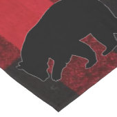 Chemin De Table Court Coureur de table de Noël Ours noir rouge plaid (Coin)