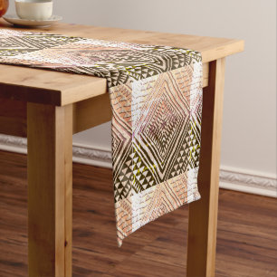 Chemin De Table Court Coureur de table en tissu de boue africaine