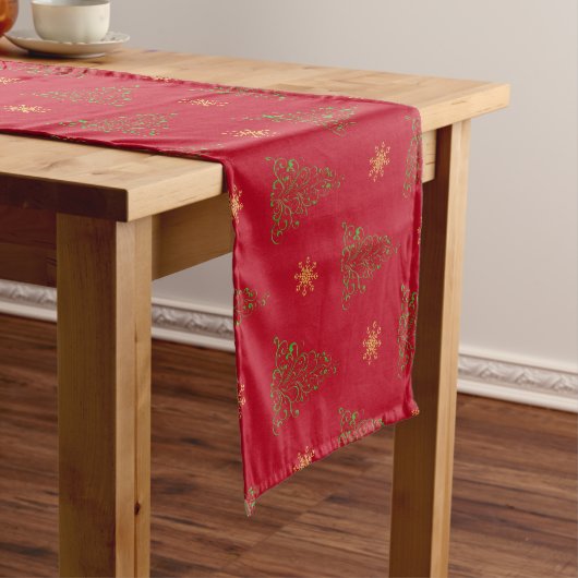 Chemin De Table Court Coureur de table Festive Red Christmas (In Situ)