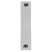 Chemin De Table Court Coureur de table Gris Plaid & Ours (Devant)