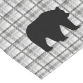 Chemin De Table Court Coureur de table Gris Plaid & Ours (Coin)