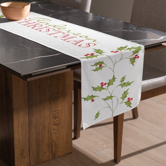 Chemin De Table Court Coureur de table Holiday Holly