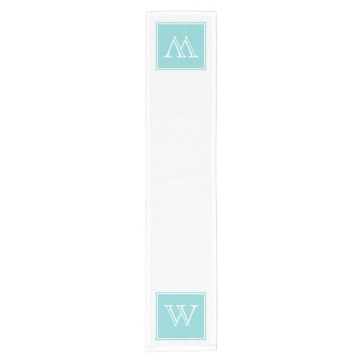 Chemin De Table Court Coureur de table Monogram Carré Turquoise (Devant)