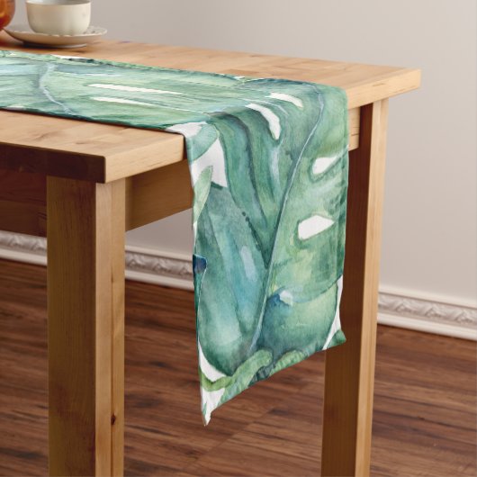 Chemin De Table Court Coureur de table Tropical Monstera Leaf (In Situ)