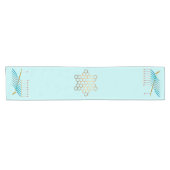 Chemin De Table Court Coureur de table Turquoise Chanukah (Horizontal)