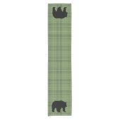 Chemin De Table Court Coureur de table Vert Plaid & Ours (Devant)
