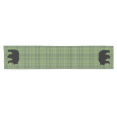 Chemin De Table Court Coureur de table Vert Plaid & Ours (Horizontal)
