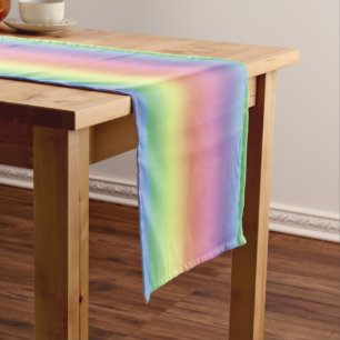 Chemin De Table Court Coureur de Tableau - rayures d'arc-en-ciel