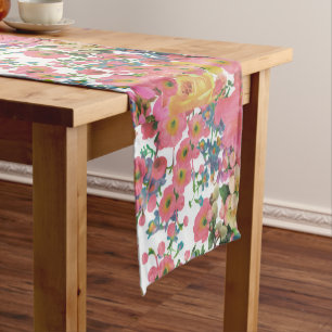 Chemin De Table Court coureur élégant vintage de Tableau de fleurs