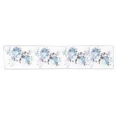 Chemin De Table Court Coureur floral de Tableau d'aquarelle bleue (Horizontal)