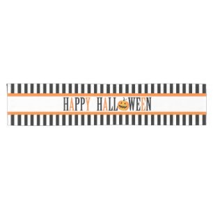 Chemin De Table Court Coureur noir et blanc de Tableau de Halloween