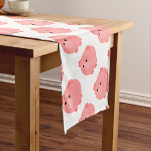 Chemin De Table Court Coureur potelé mignon de Tableau de porc