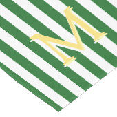 Chemin De Table Court Coureur rayé vert et blanc de monogramme de (Coin)