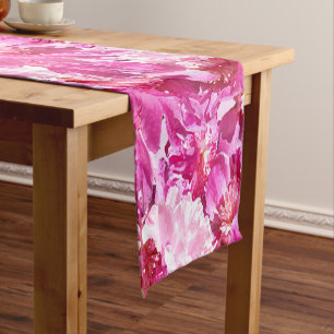 Chemin De Table Court Coureur rose de Tableau de fleur de pivoines